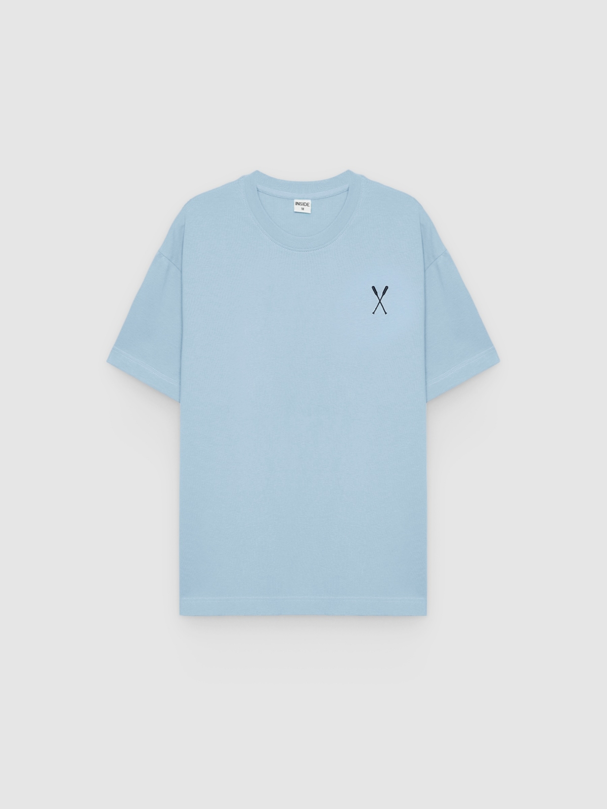 %Pto% Camiseta com detalhe minimalista azul claro vista frontal