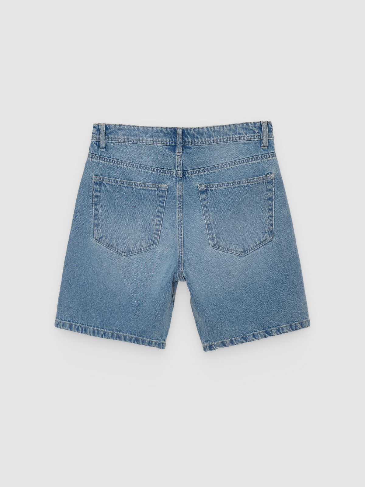 Regular denim shorts blue back view