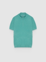 %Pto% Knit turtleneck T-shirt green front view