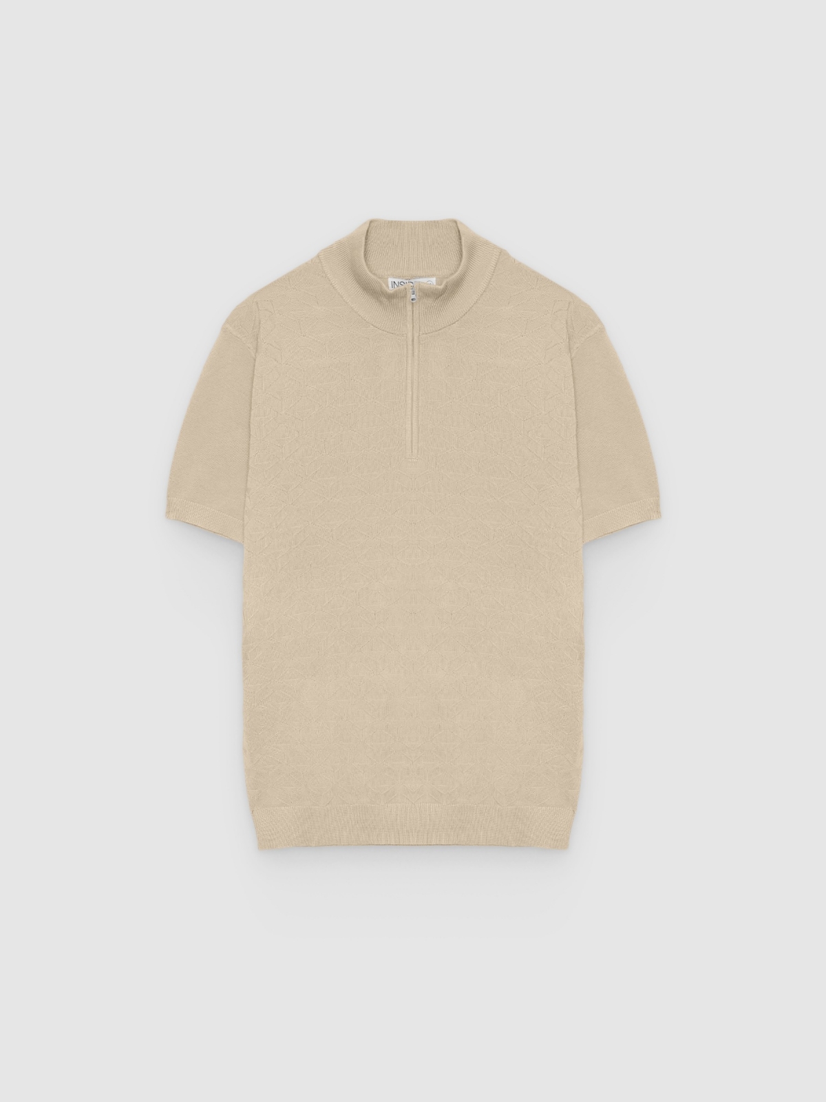 %Pto% Knit turtleneck T-shirt raw front view