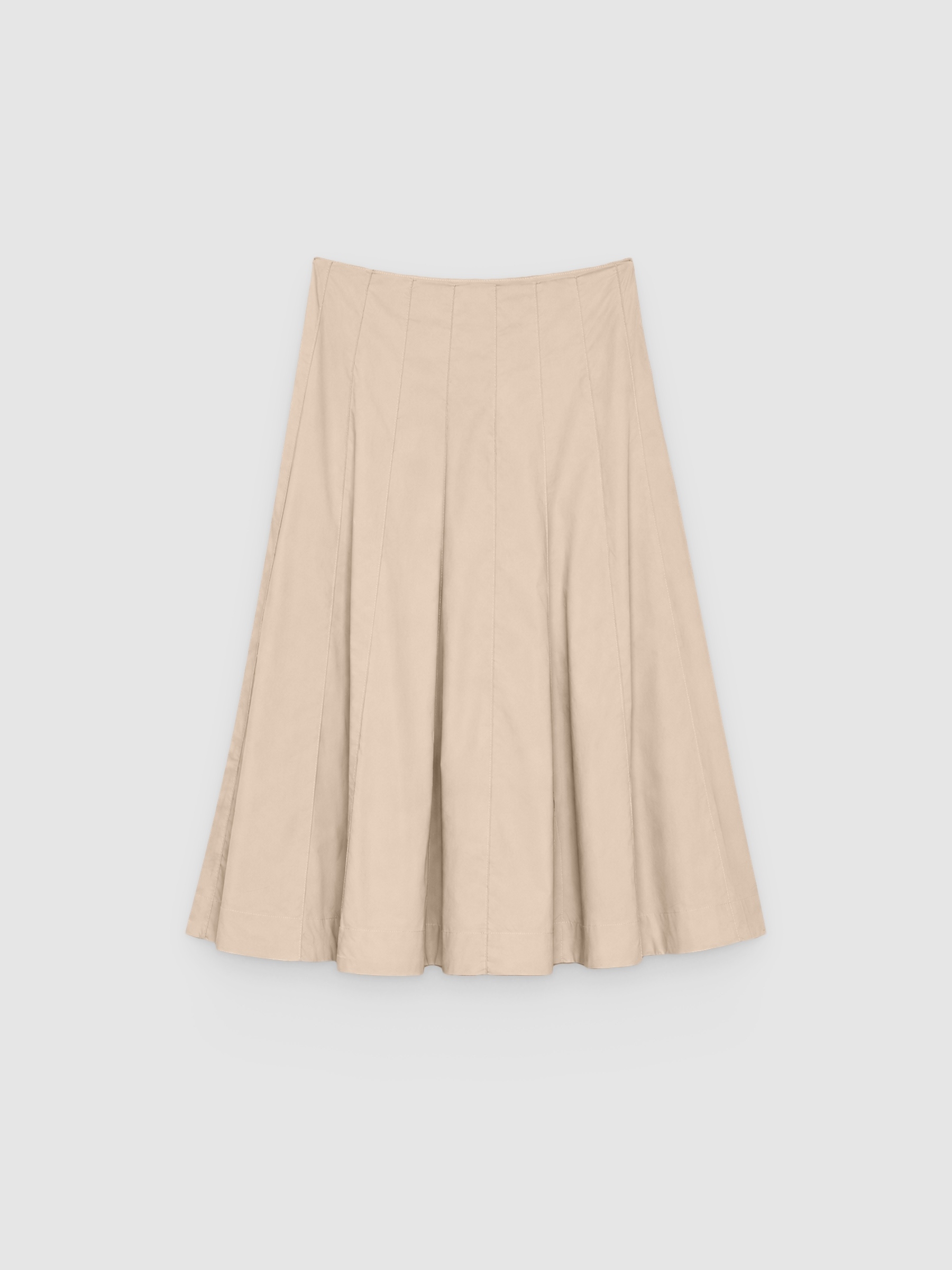 Midi flared skirt sand middle front view