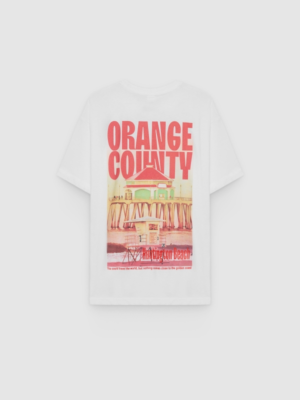 Camiseta oversize Nature branco vista traseira