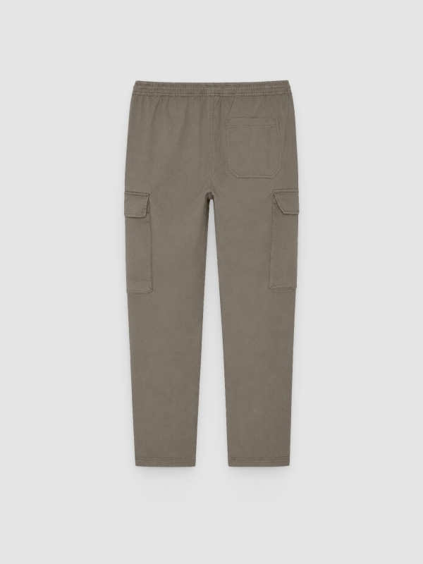 Jogger bolsos casual verde vista traseira