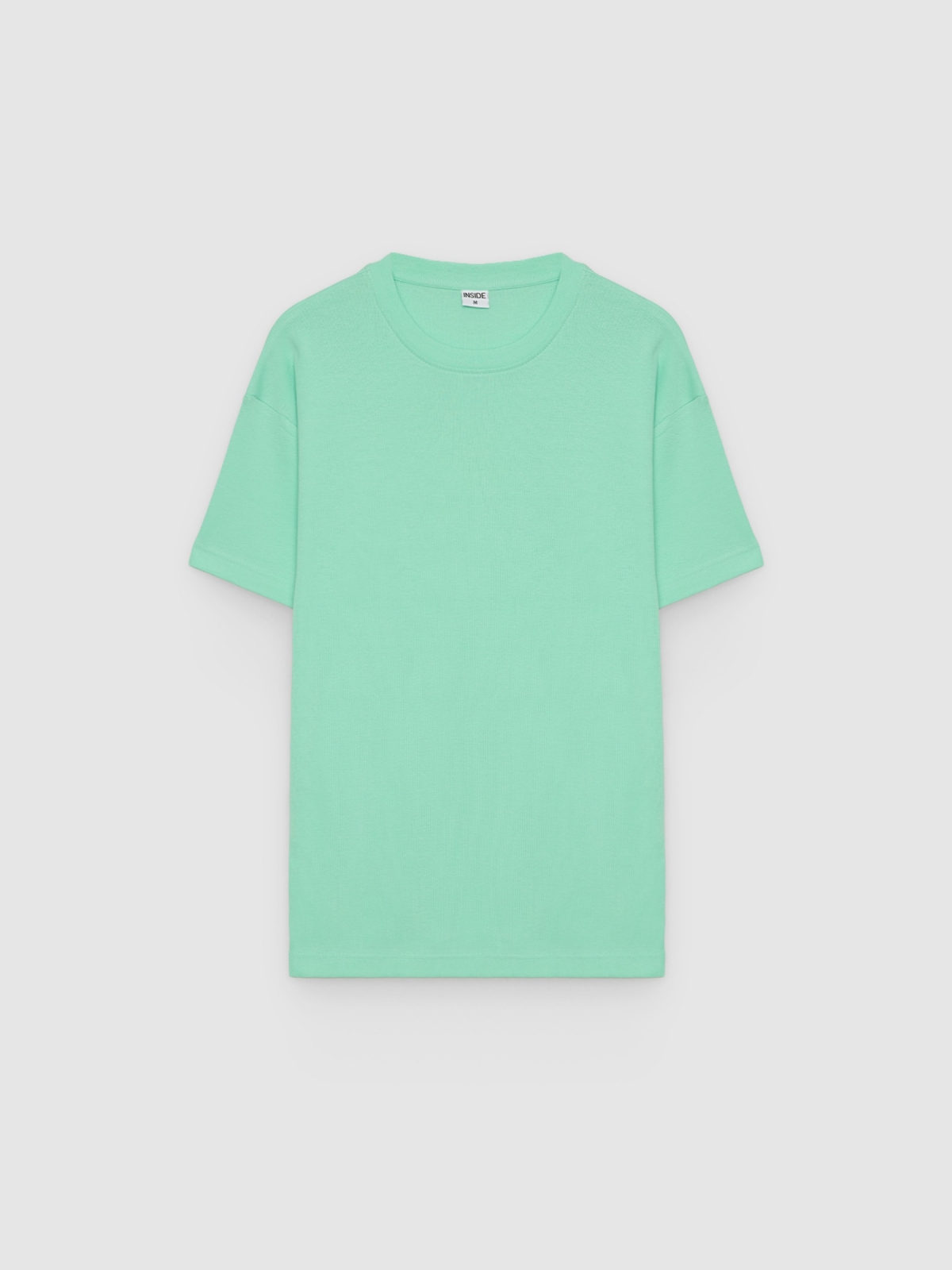 %Pto% Camiseta básica cuello redondo verde mar vista frontal