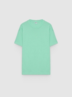 %Pto% Camiseta básica de gola redonda verde mar vista frontal