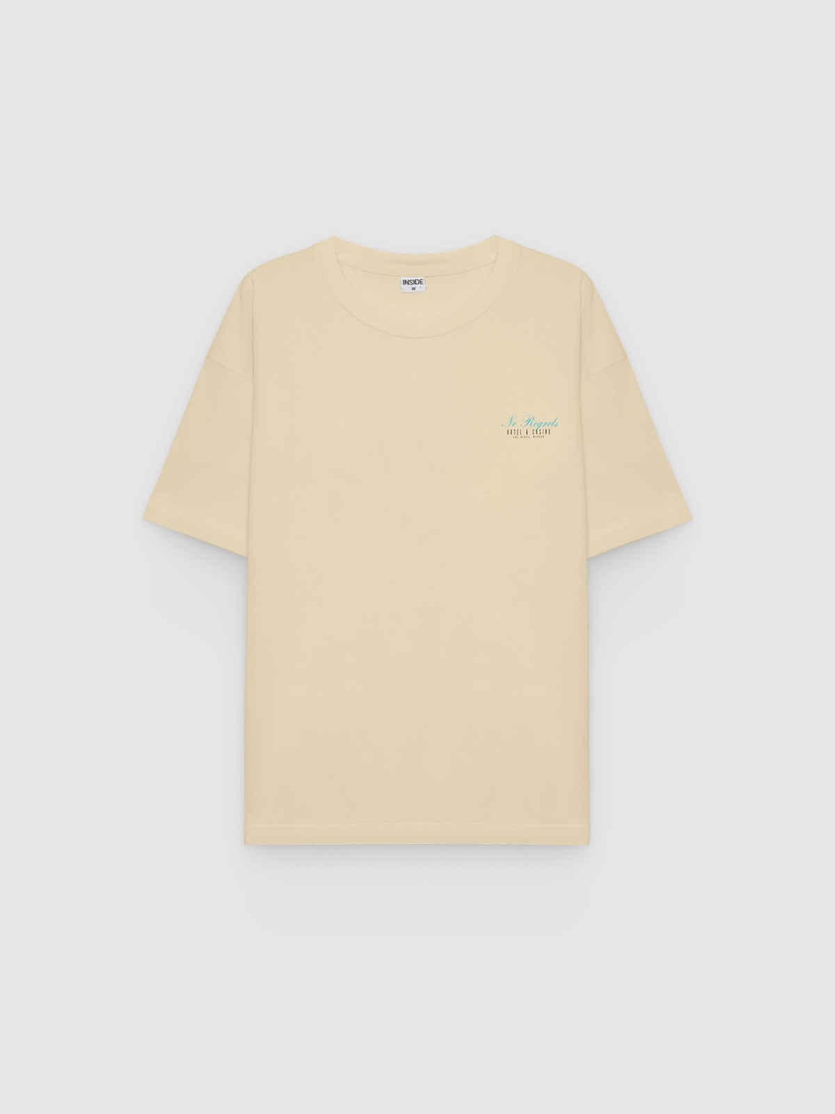 %Pto% Camiseta texto minimal blanco roto vista frontal