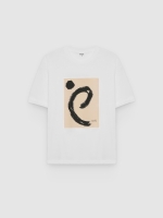 %Pto% Camiseta estampado abstracto blanco vista frontal