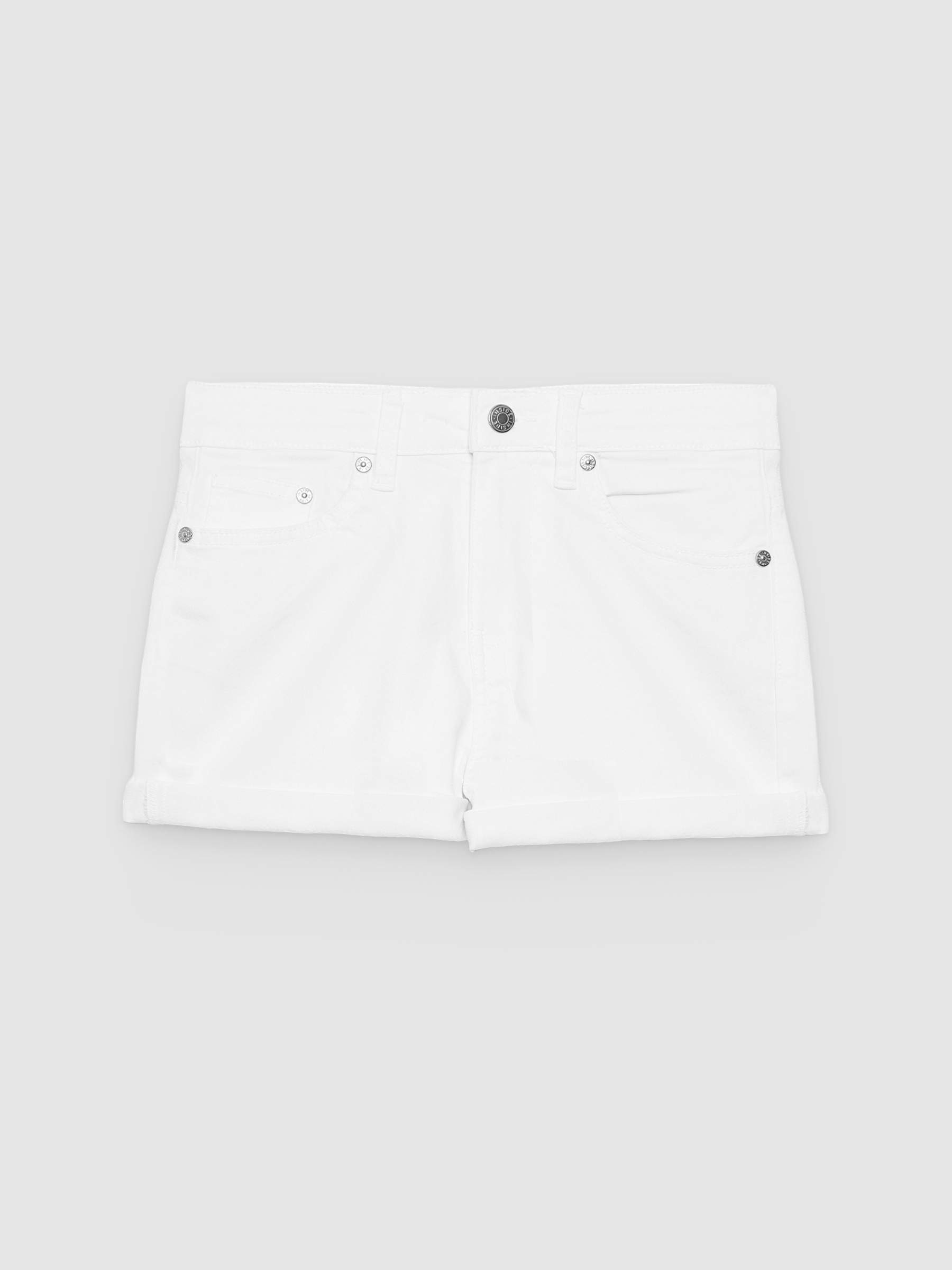 Shorts sarga tiro medio blanco vista media frontal