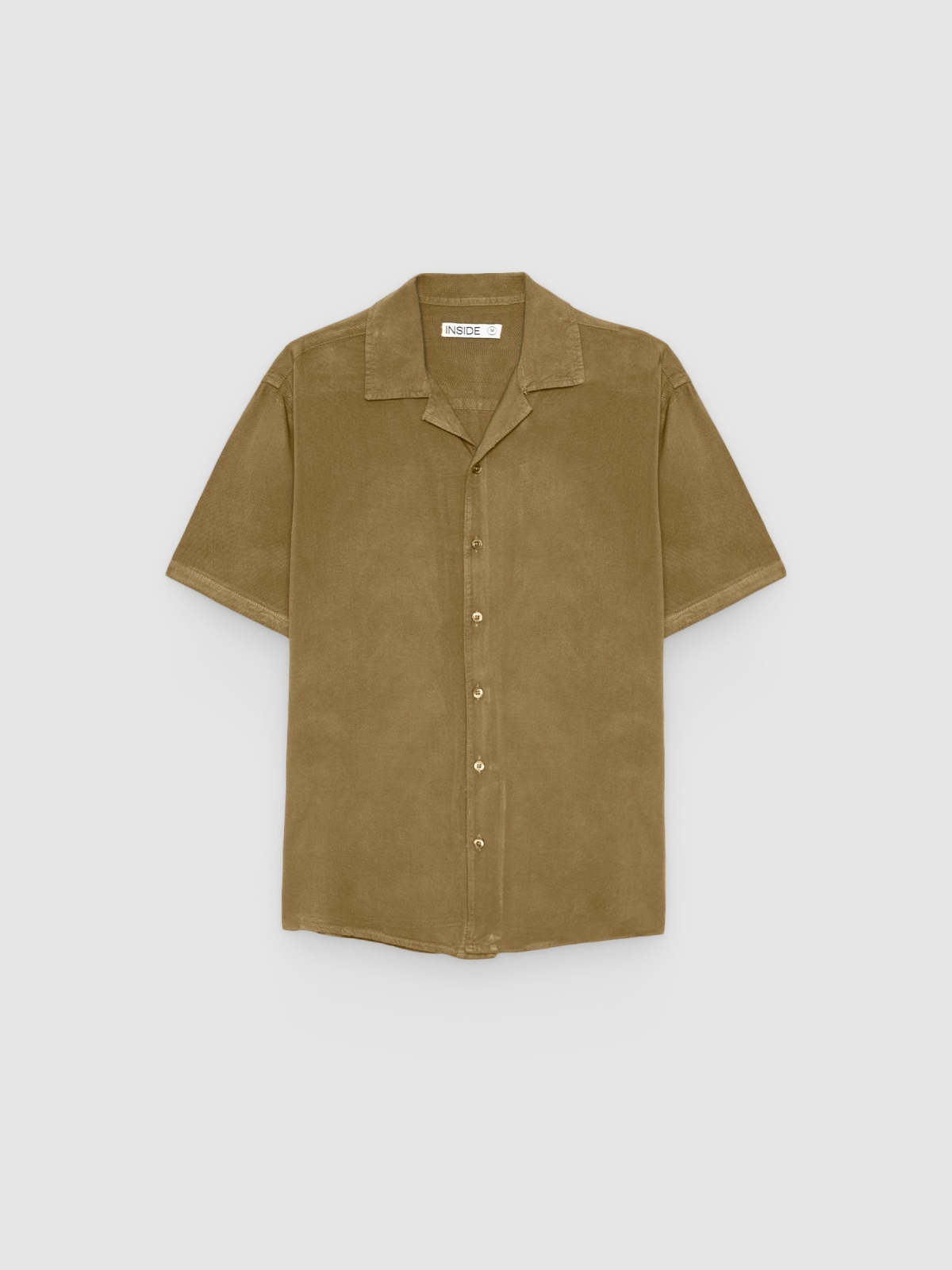 %Pto% Linen resort shirt beige front view