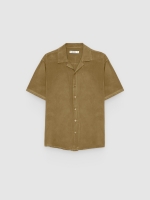 %Pto% Camisa de linho resort bege vista frontal