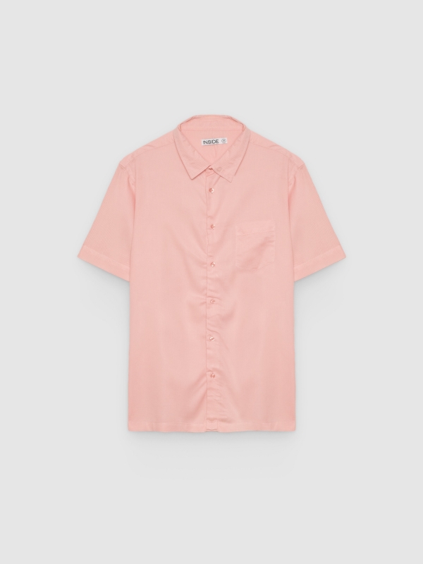  Slim linen shirt pink front view