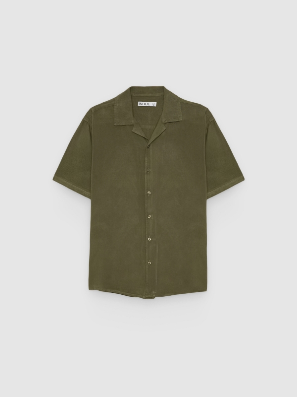  Camisa lino resort kaki vista frontal