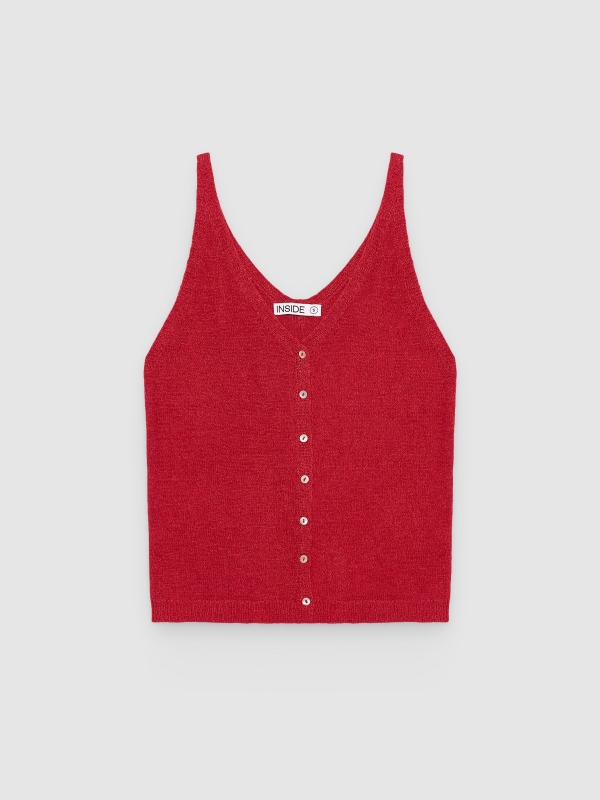 V-neck carmine middle back view