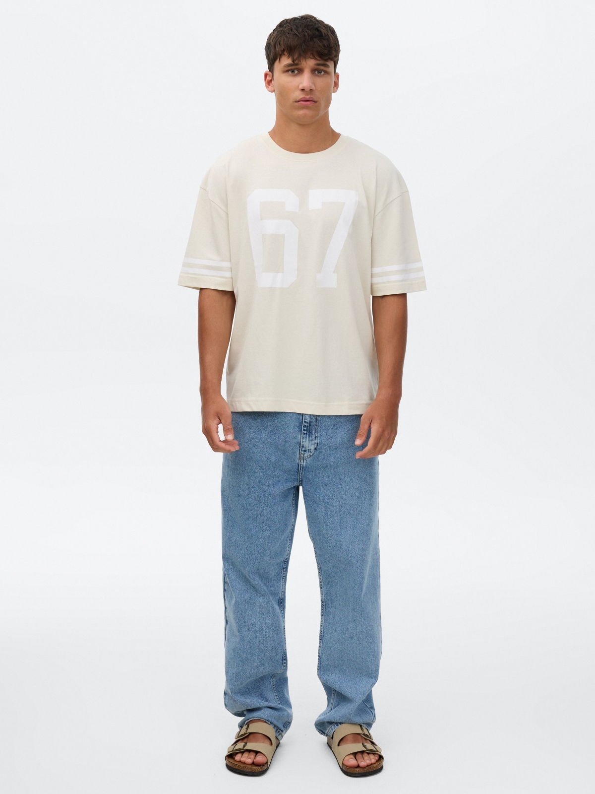 Printed T-shirt 67 raw front view