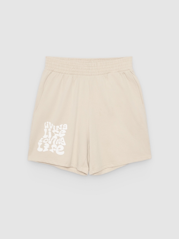  Bermuda lettering felpa taupe vista frontal