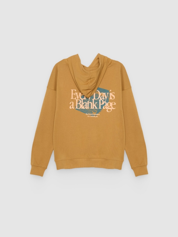 Oversized fleece sweatshirt Every Day brown back view