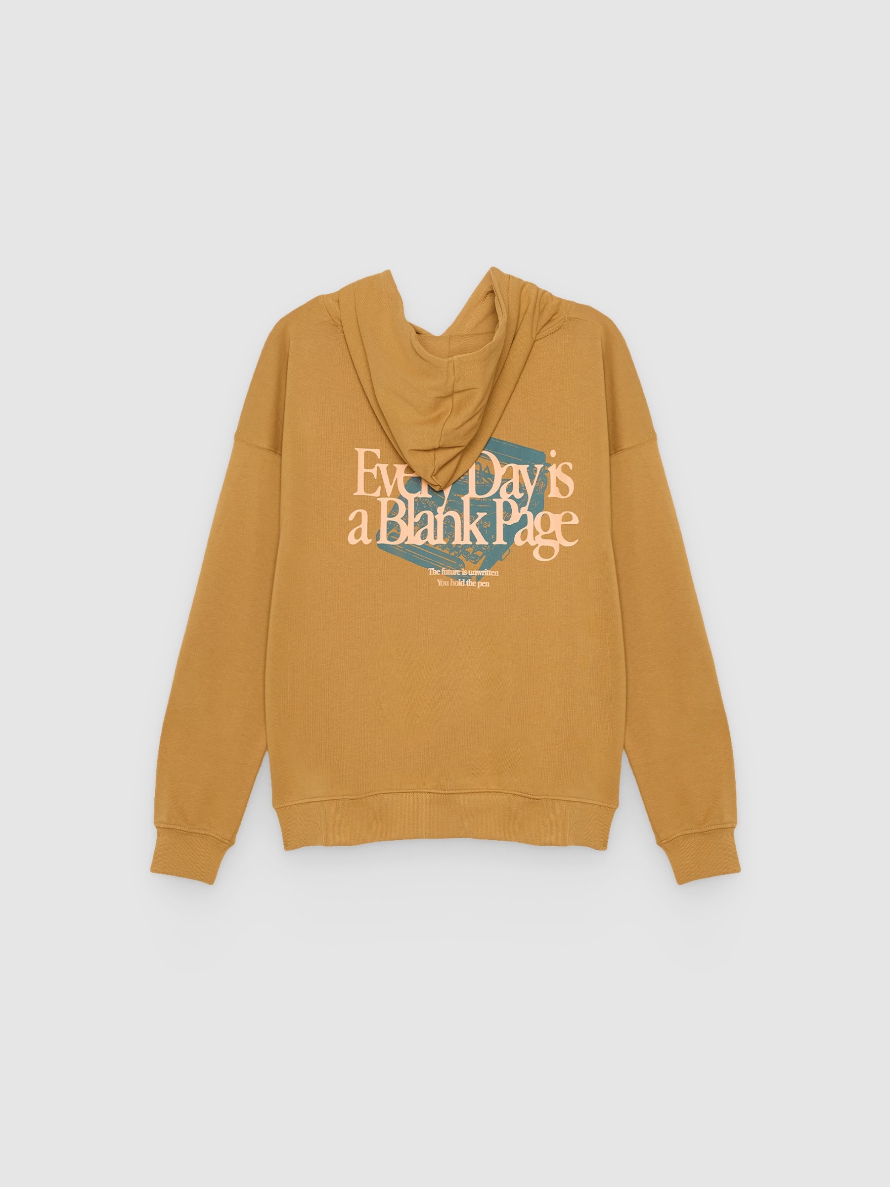 Oversized fleece sweatshirt Every Day brown middle front view