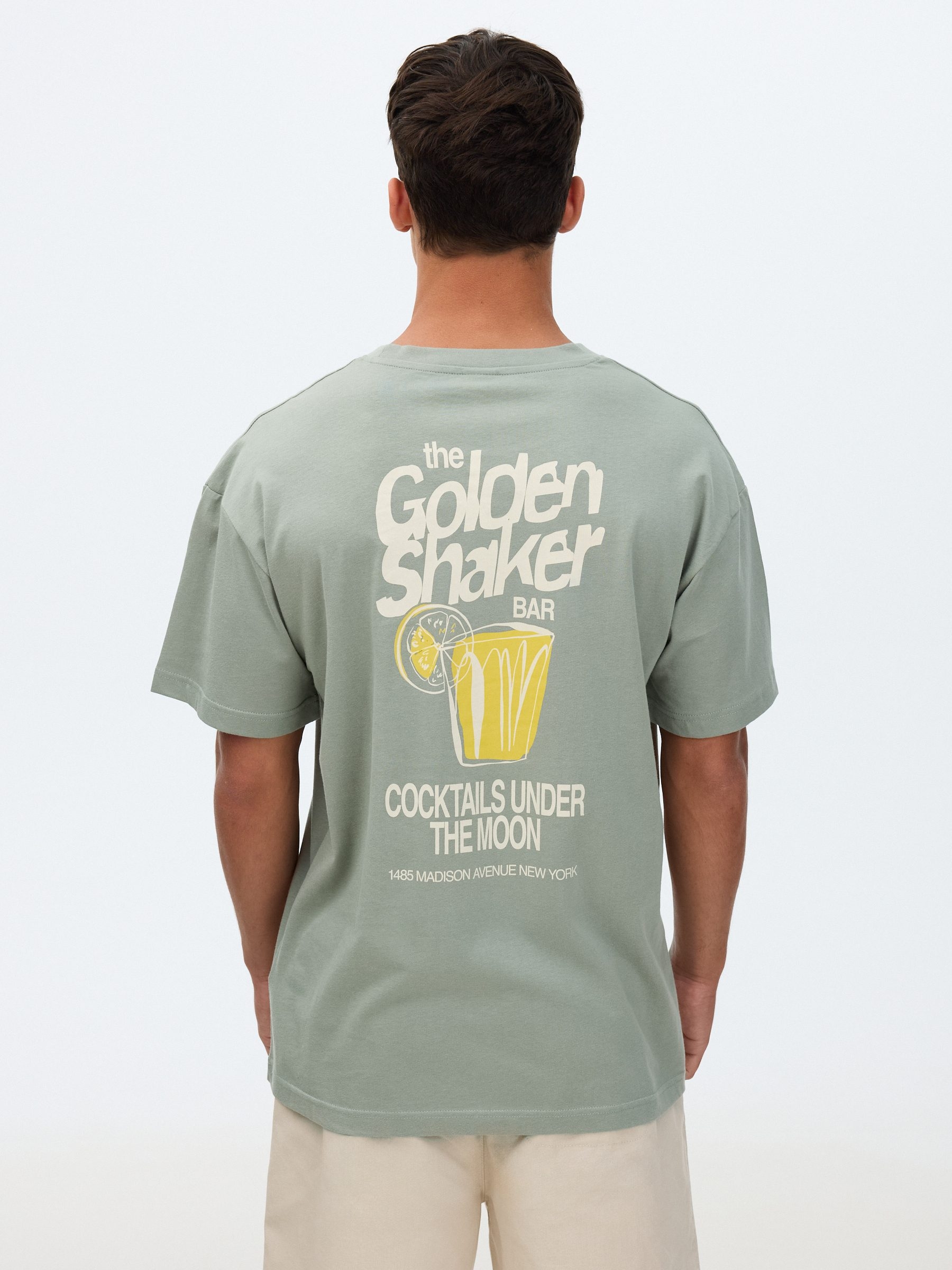 Camiseta mini print verde vista media frontal