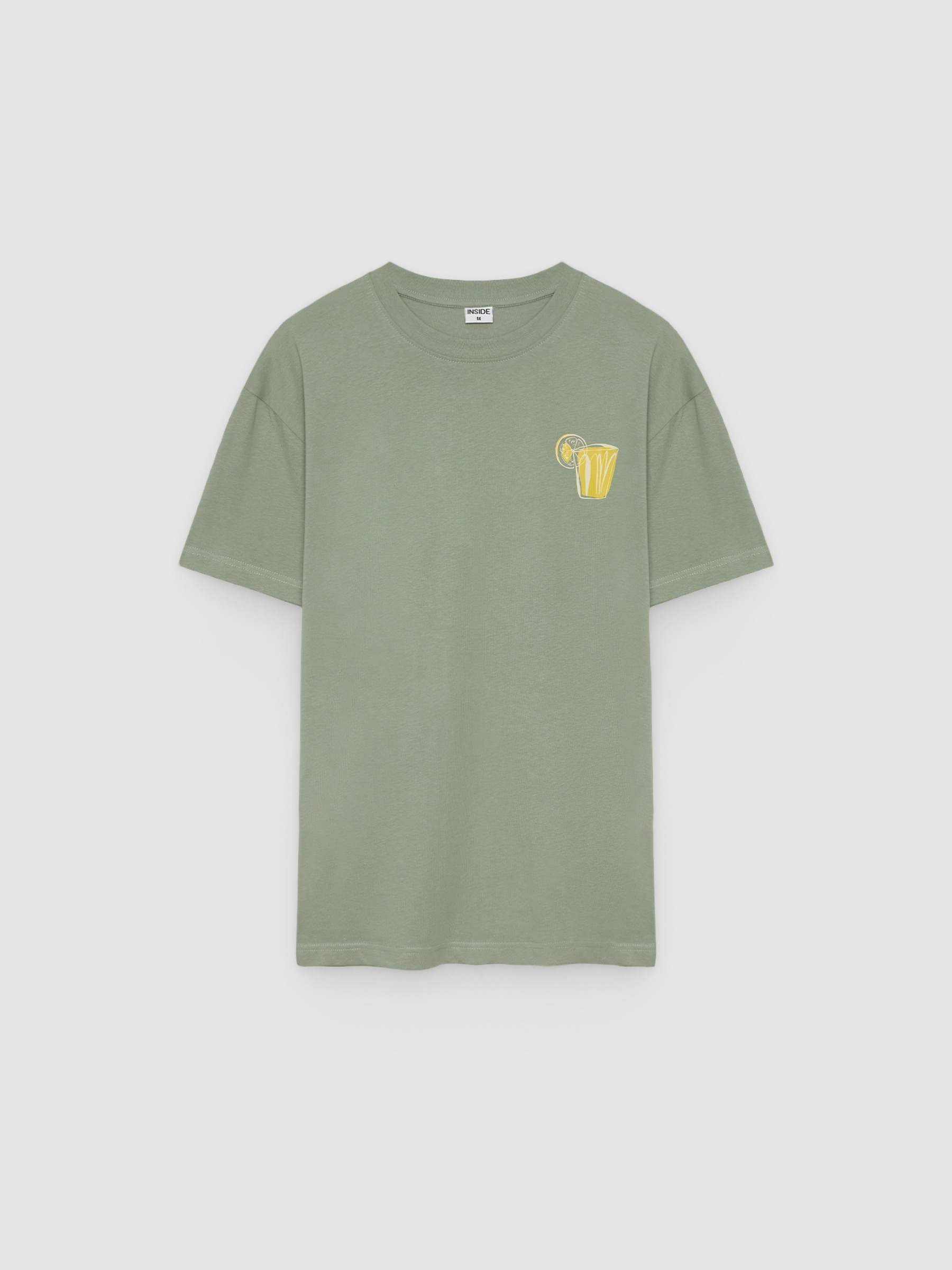 Camiseta mini print verde vista media frontal