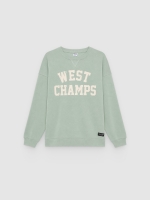 %Pto% Moletom felpudo West Champs verde acinzentado vista frontal