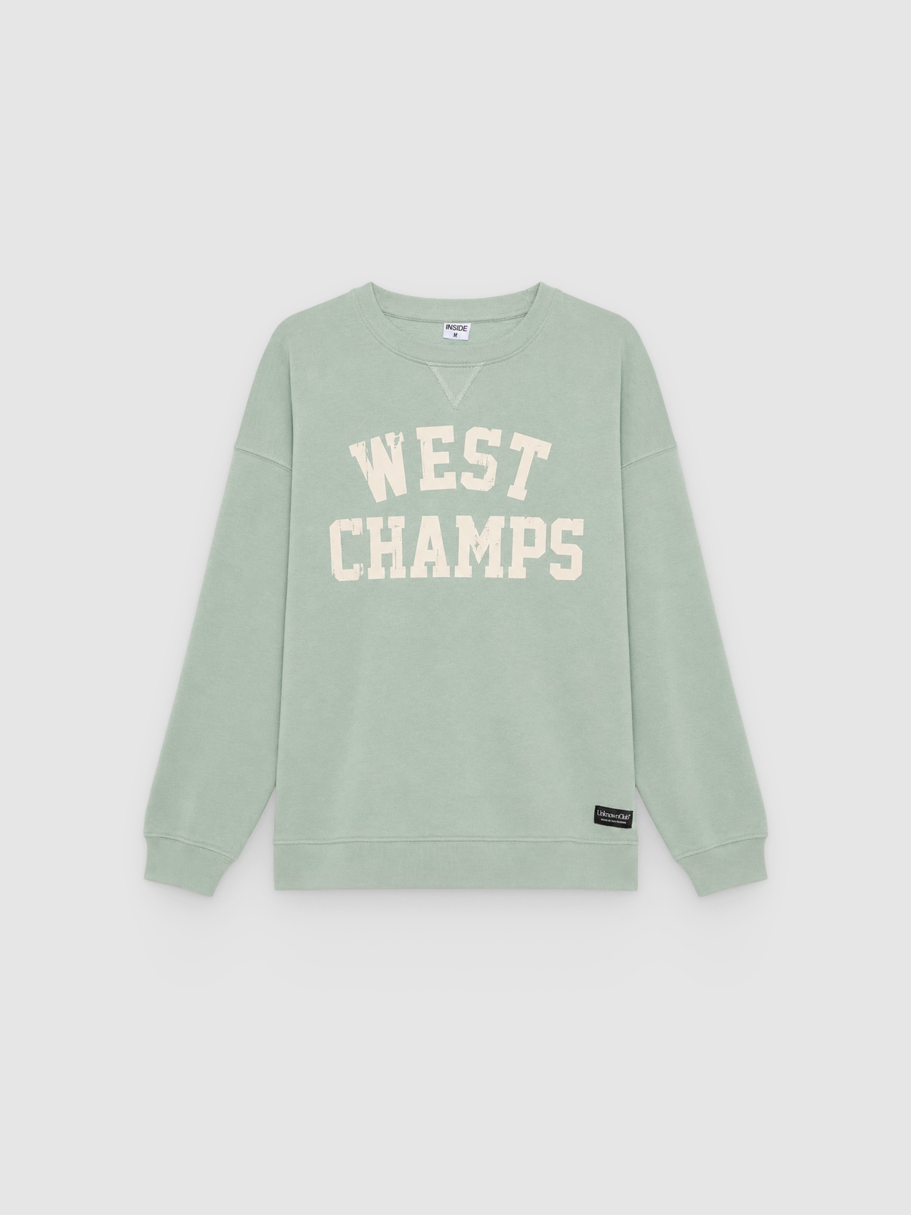 Moletom felpudo West Champs verde acinzentado vista meia frontal
