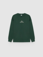 %Pto% Moletom felpudo texto oversized verde escuro vista frontal