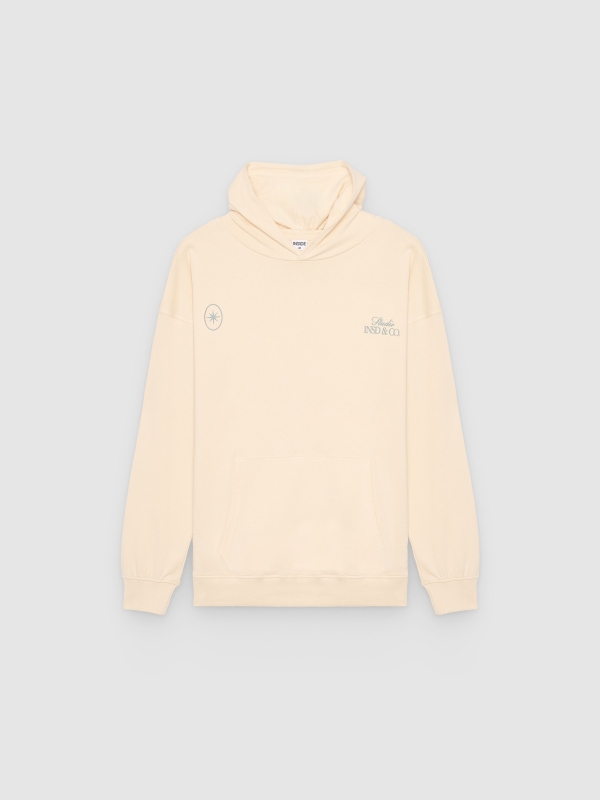  Fleece hoodie off white front view
