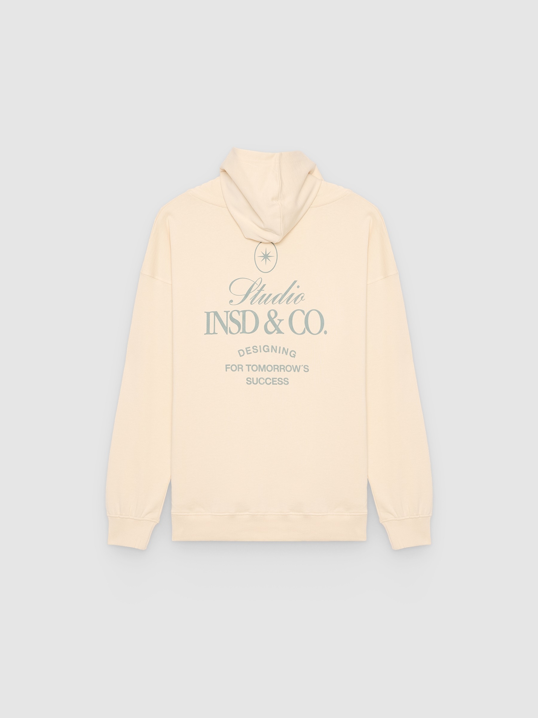 Sudadera felpa con capucha blanco roto vista media frontal