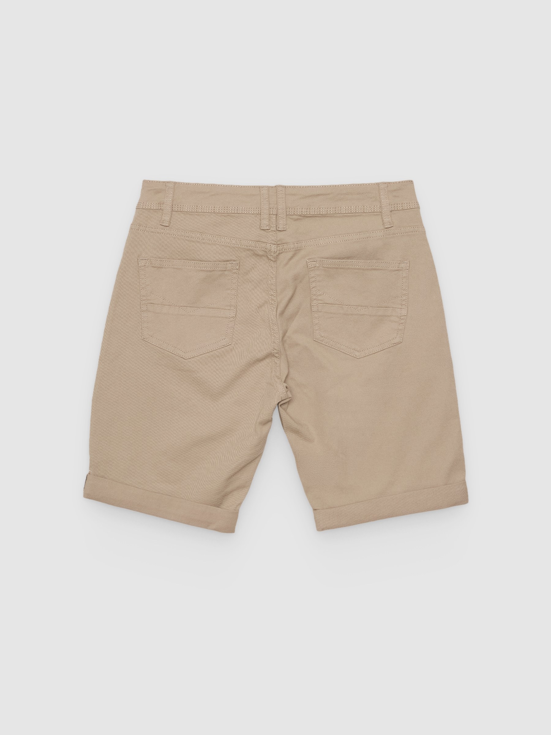 Bermuda slim gabardina beige vista media frontal