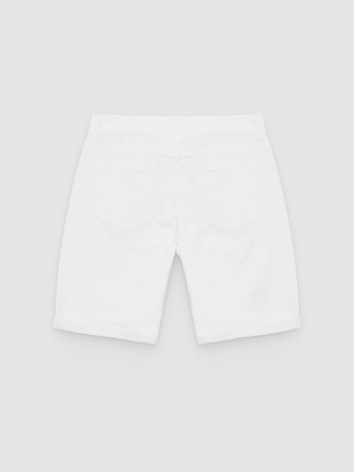 Bermuda slim gabardine white back view
