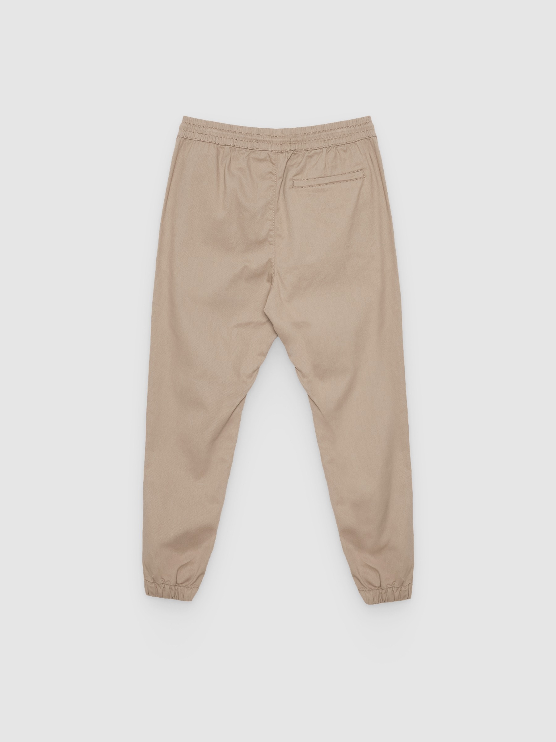 Pantalón jogger elástico beige vista general frontal