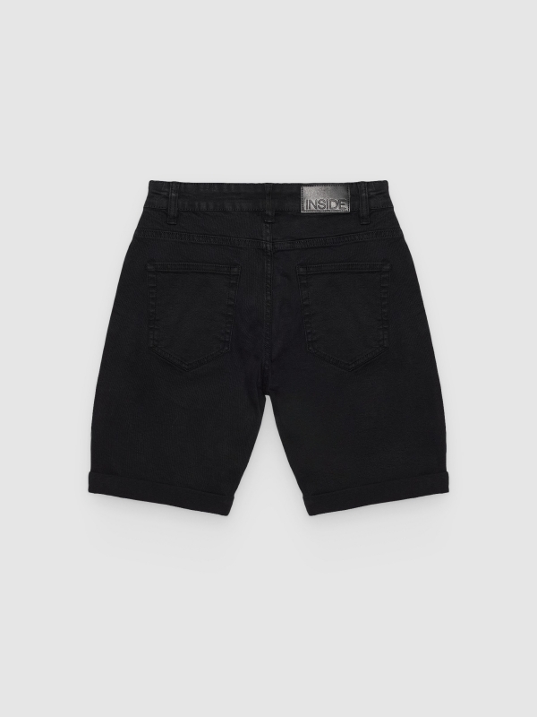Slim fit denim bermuda black back view