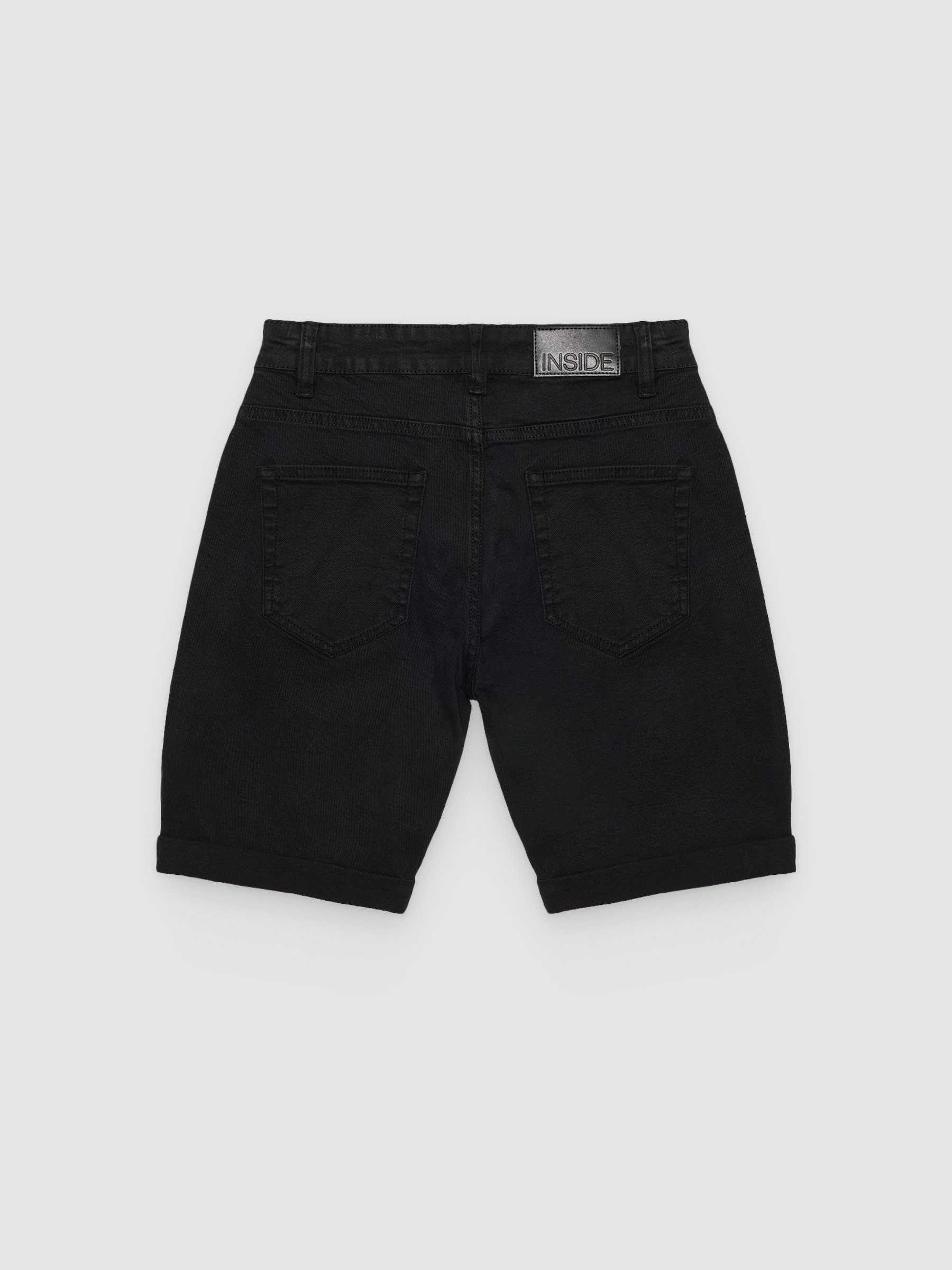 Bermuda denim slim fit negro vista media frontal
