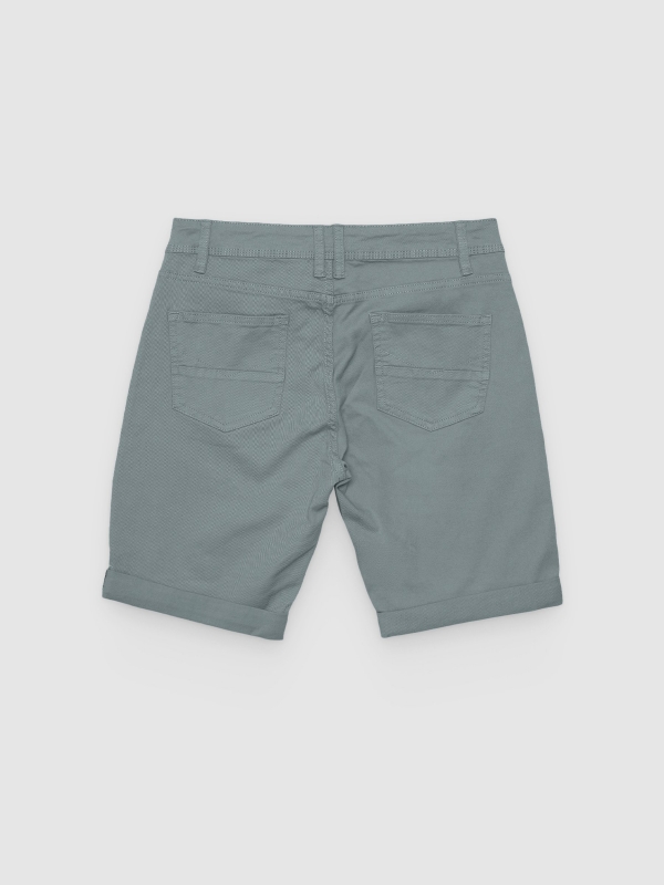Gabardina slim Bermuda cinza vista traseira