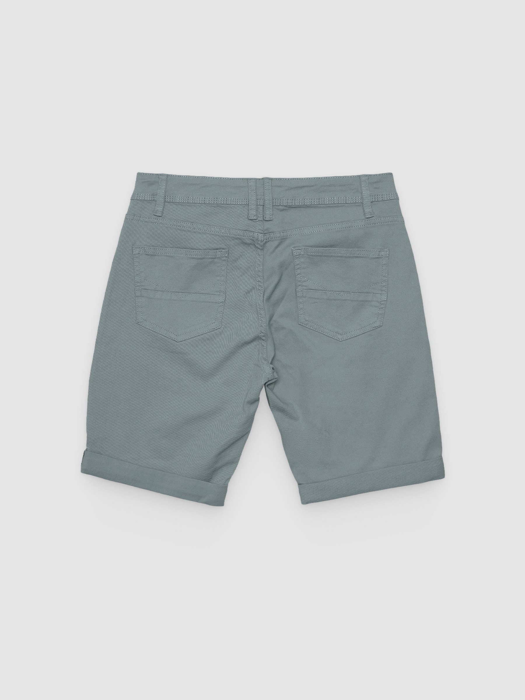Bermuda slim gabardina gris vista media frontal