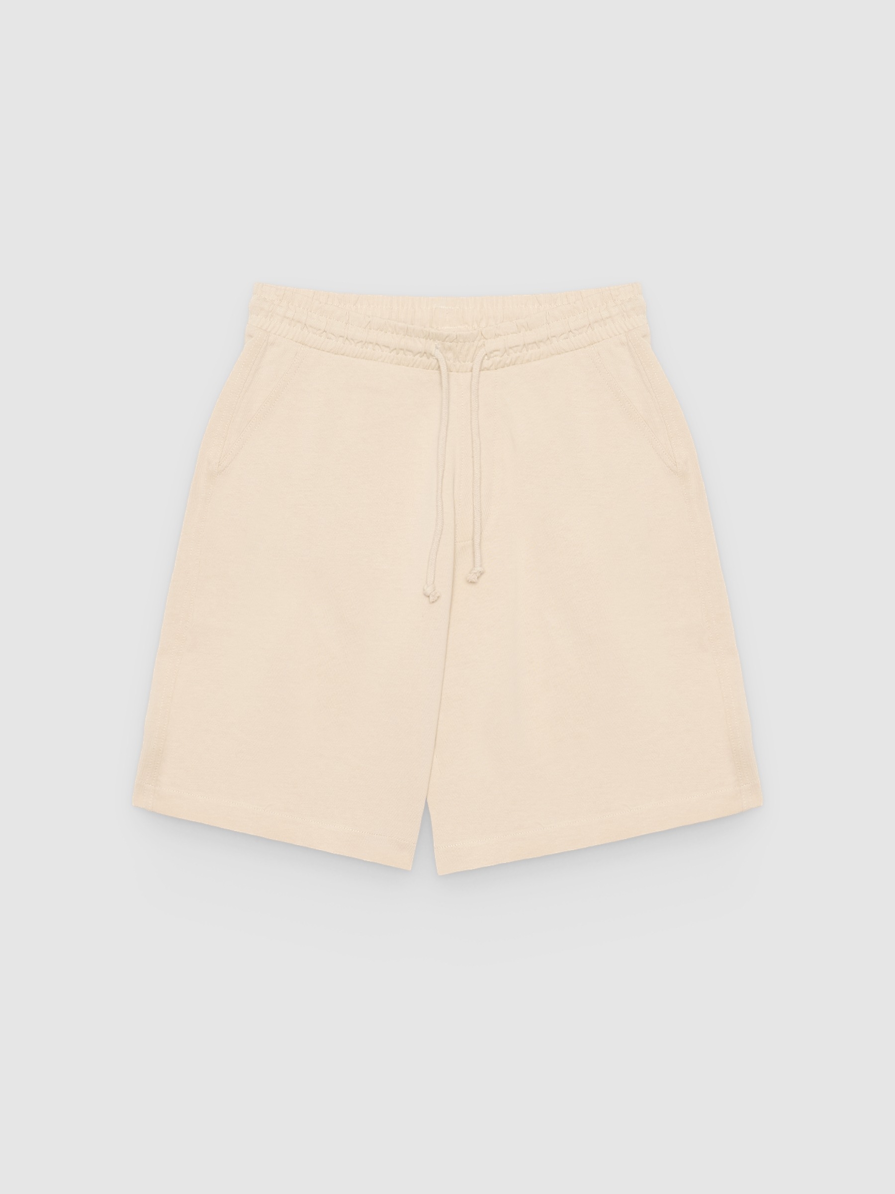 Bermuda jogger felpa crua vista meia frontal