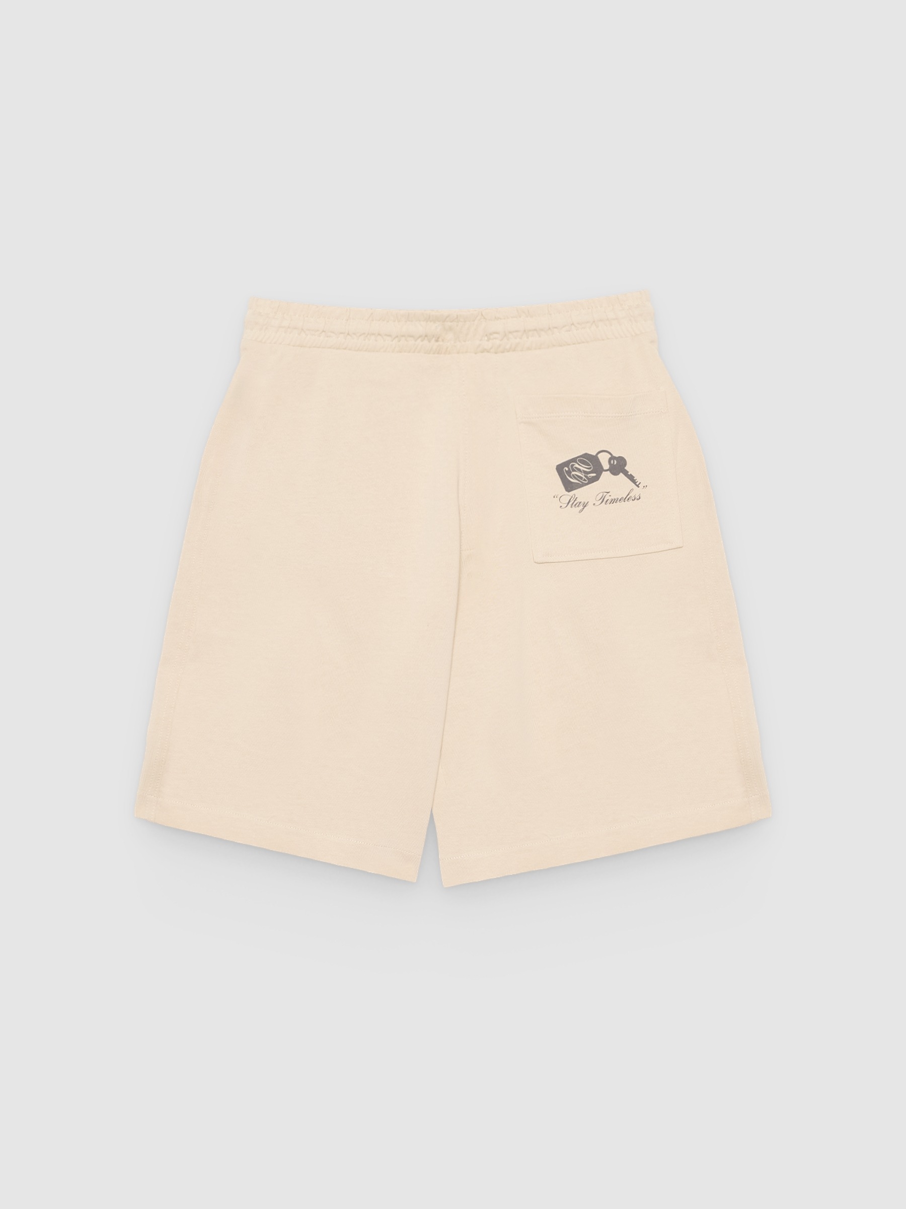 Bermuda jogger felpa crua vista meia frontal