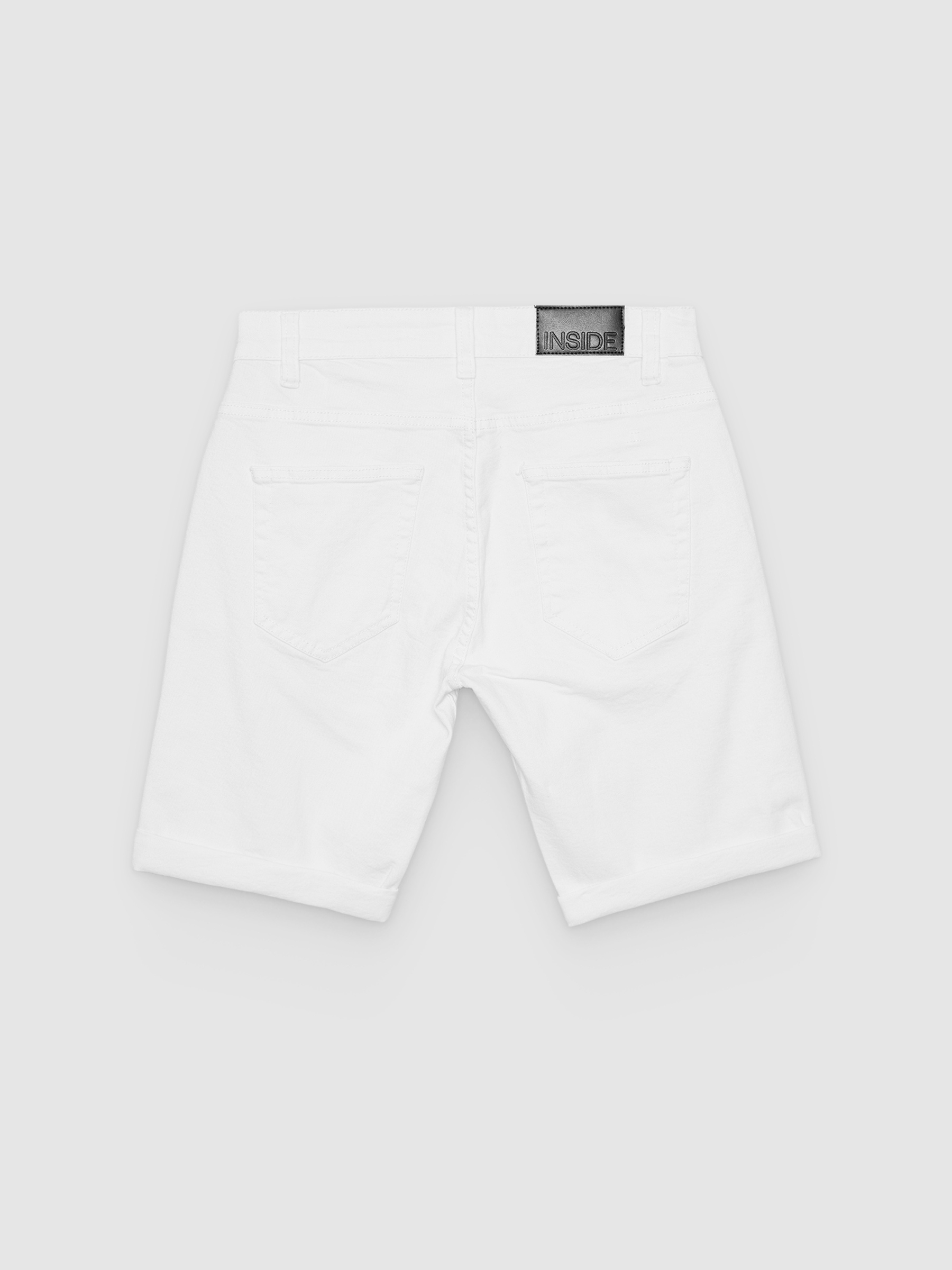 Bermuda denim slim fit blanco vista media frontal