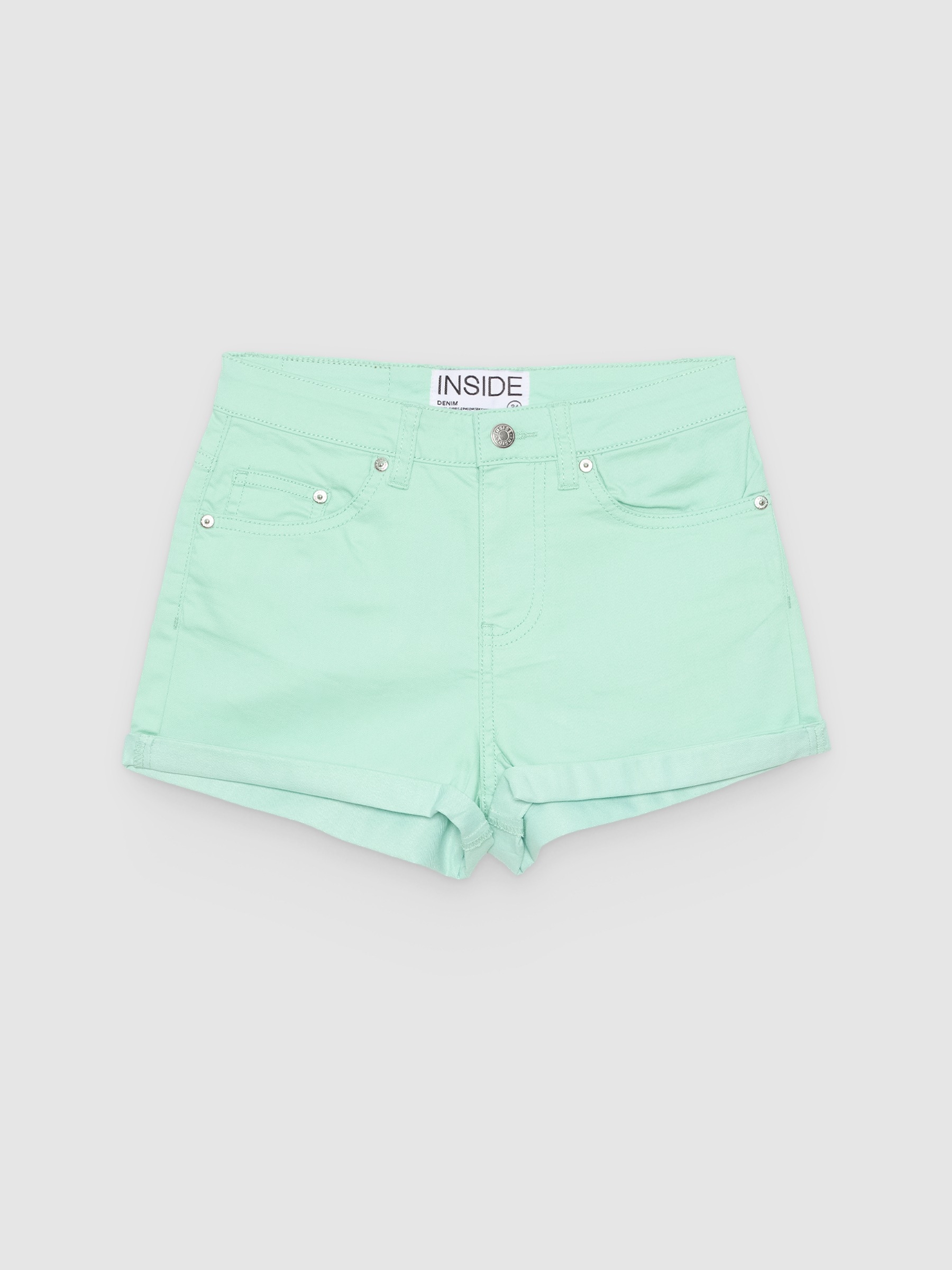 Mid-rise sarga shorts mint middle front view