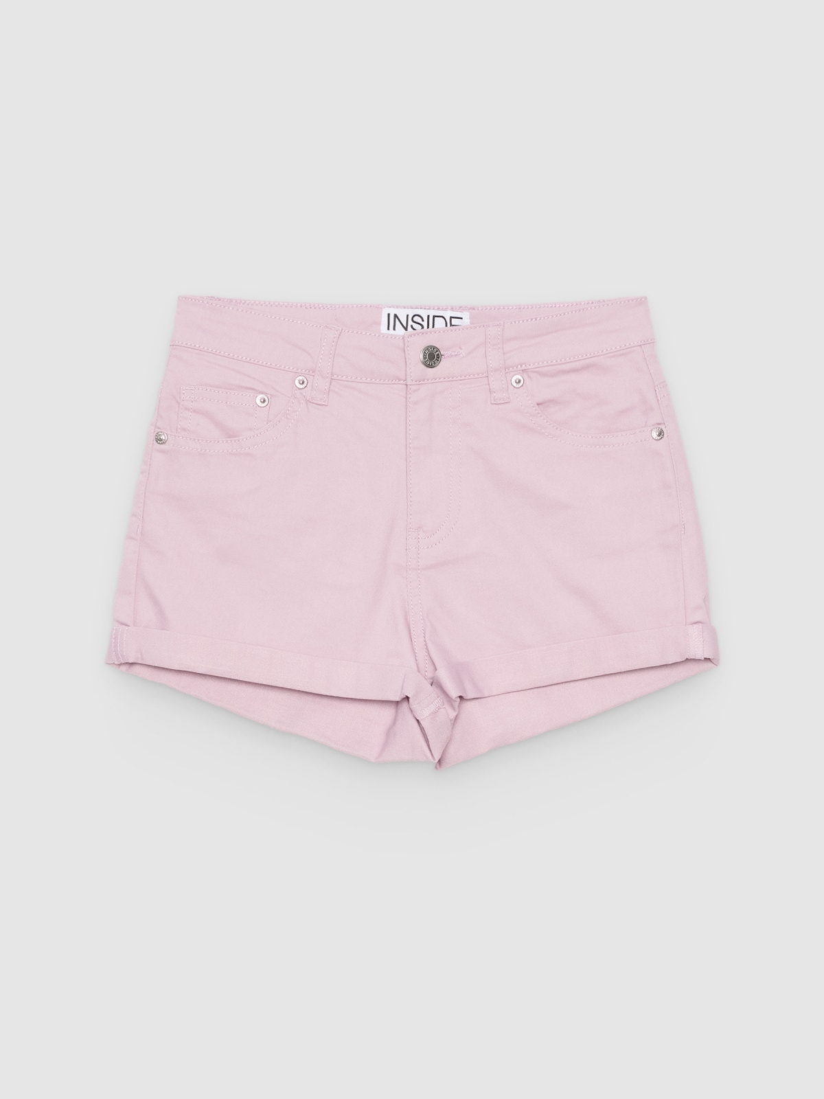 %Pto% Shorts sarga tiro medio malva vista frontal