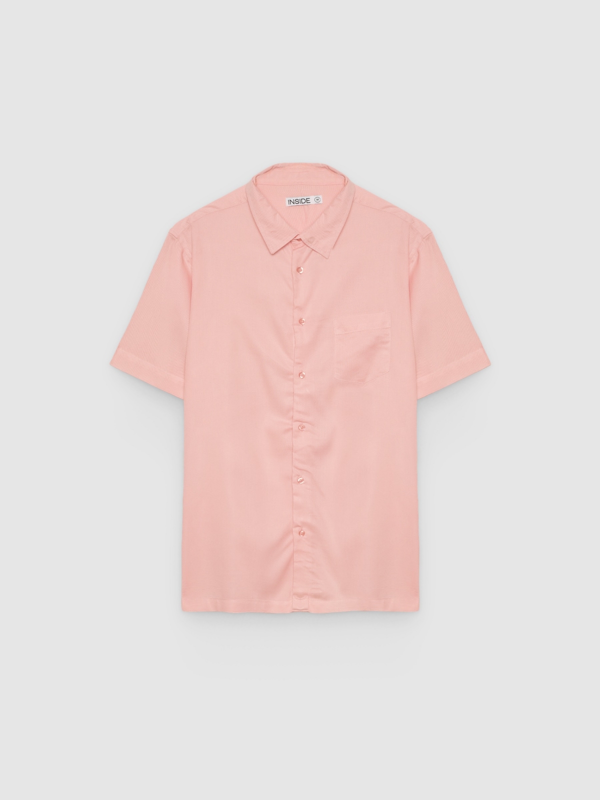 %Pto% Camisa de linho slim rosa vista frontal