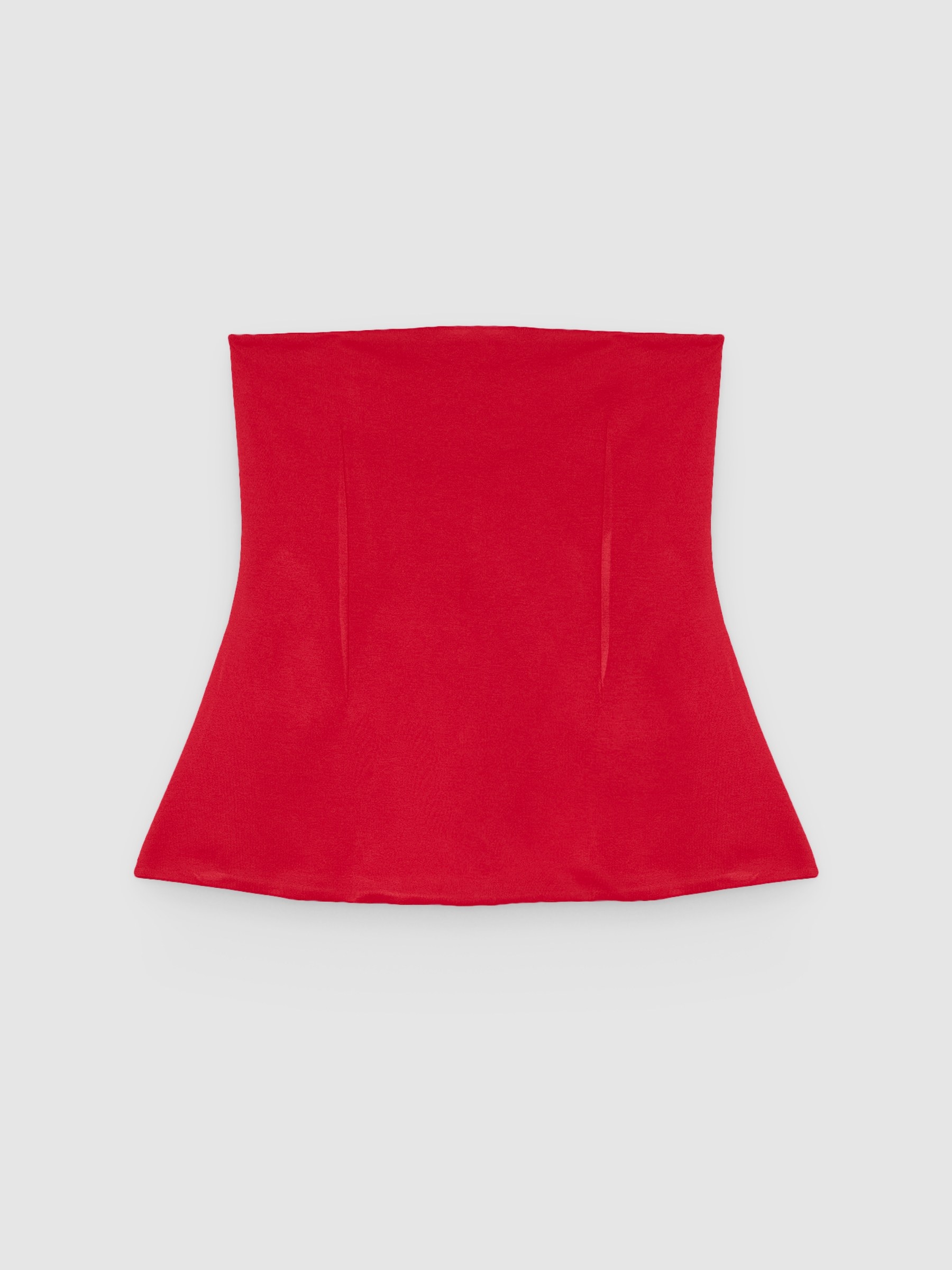  Top bandeau peplum carmín vista frontal