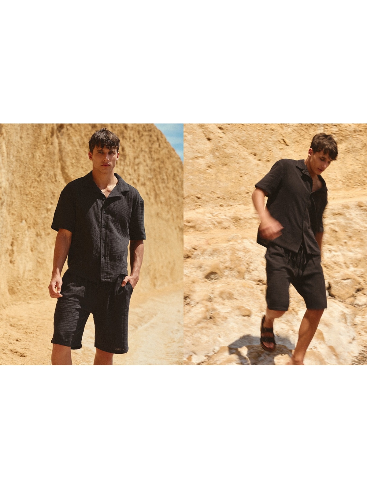 %NewExtra% Cotton shirt with a classic collar black