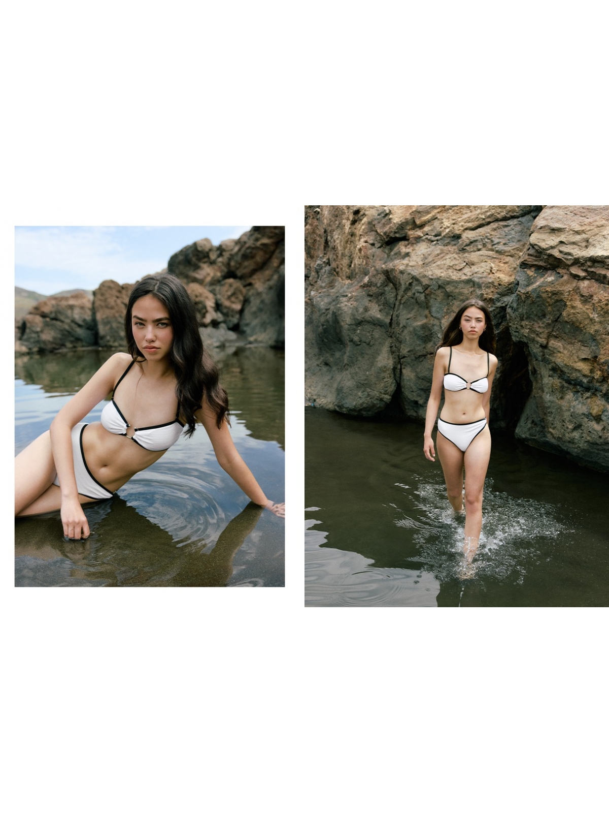%NewExtra% Top de biquíni bandeau com miçangas branco