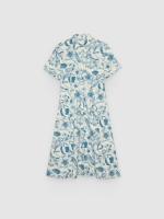%Pto% Vestido chemise midi floral branco vista frontal