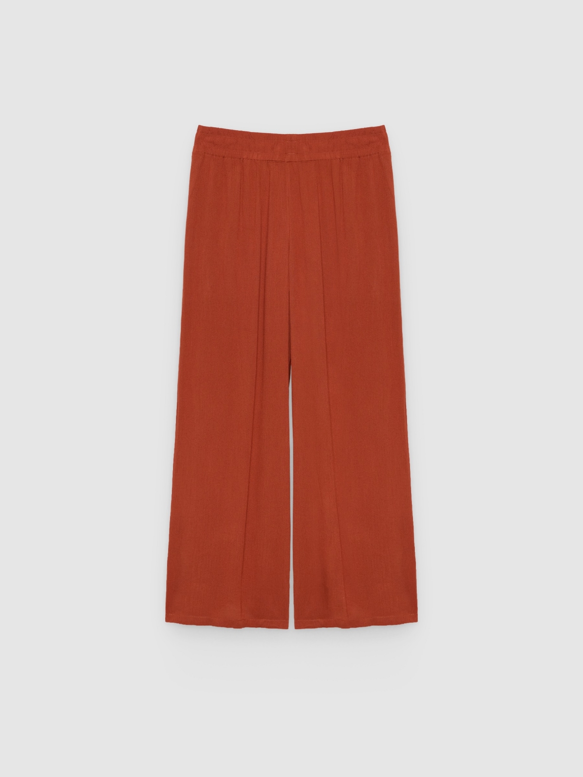 %Pto% Flowy bambula wide-leg pants brown front view