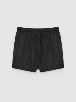 %Pto% calção de banho liso curto preto vista frontal