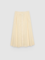 %Pto% Falda midi plisada botones crudo vista frontal