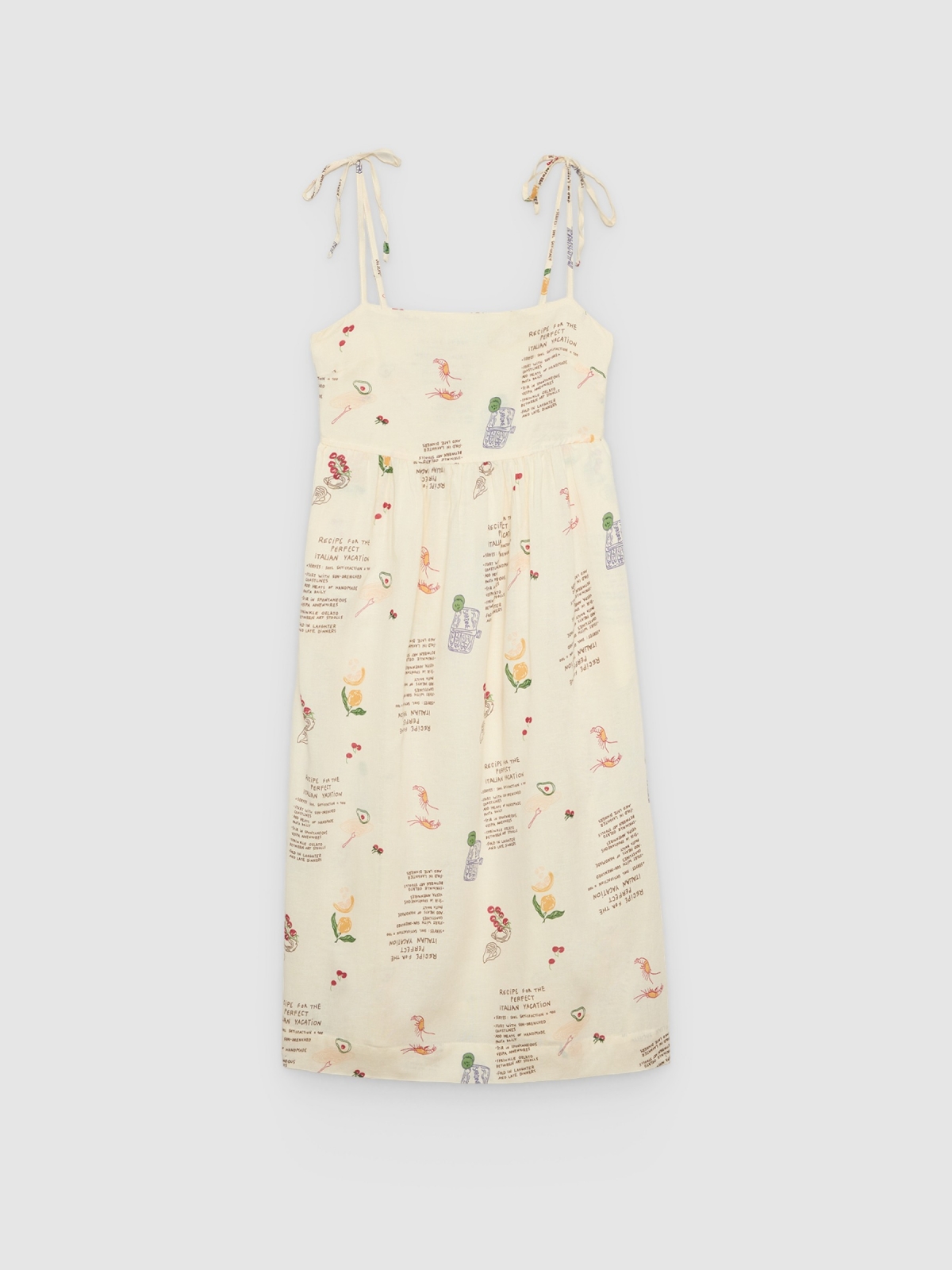 %Pto% Midi dress with bow print white front view