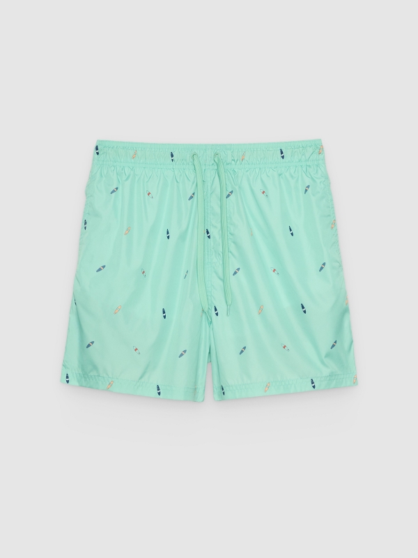  Bañador mini print surf verde mar vista frontal